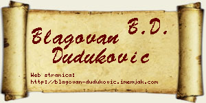 Blagovan Duduković vizit kartica